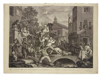 HOGARTH, WILLIAM. Four Prints of an Election.
